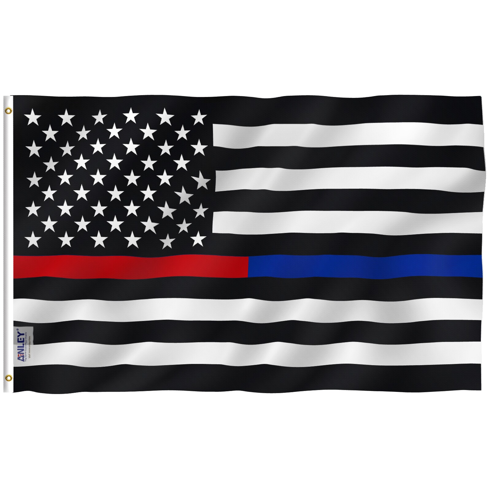 3 x 5 ft with Grommets Thin Blue Line and Thin Red Line Dual American Flag 