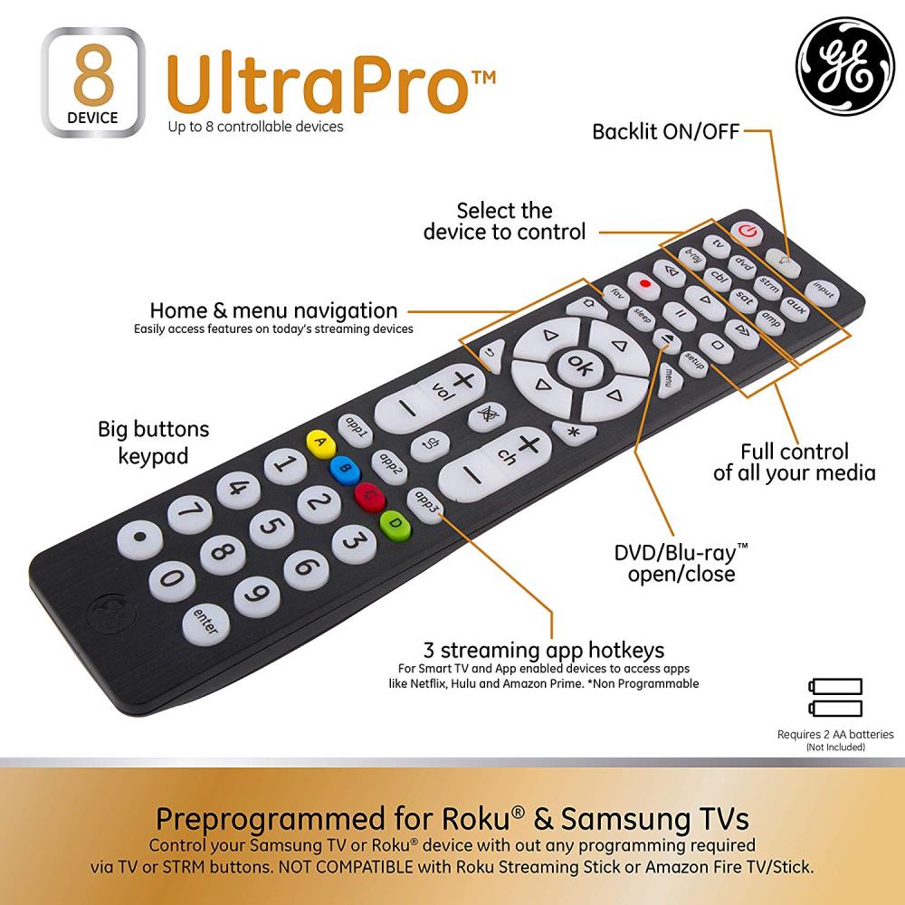 GE 8Device Universal Remote Control in the Universal Remotes