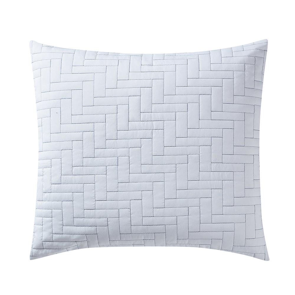 Hotel Collection Cubist Quilted Cotton Blend Geometric Pillow Sham STANDARD Gray 