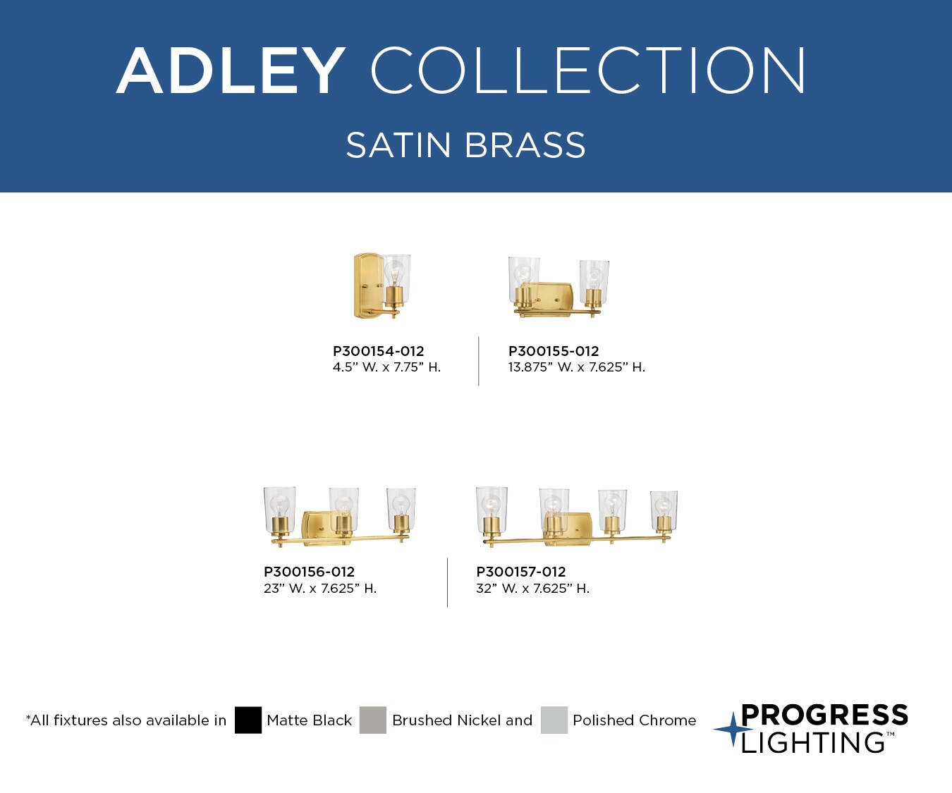 Progress Lighting Adley 13.875-in 2-Light Satin Brass Transitional Vanity Light