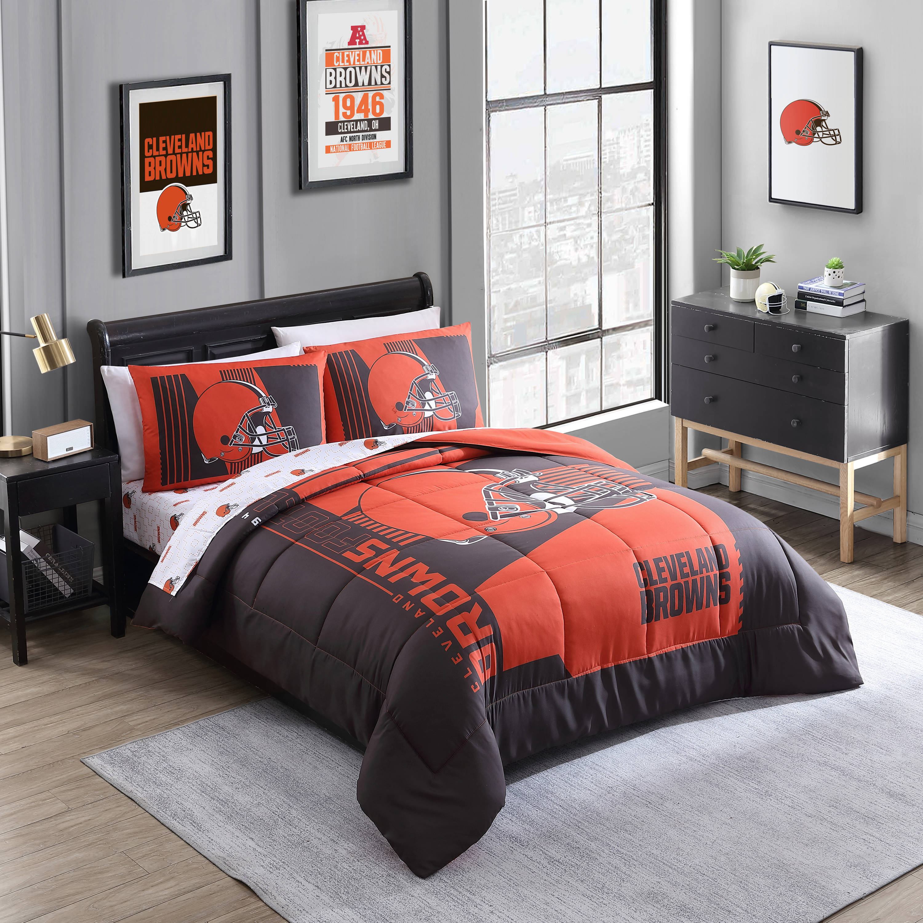 Cleveland Browns Thermal Curtain 2 Panels Bedroom Living Room Window Drapes Gift 