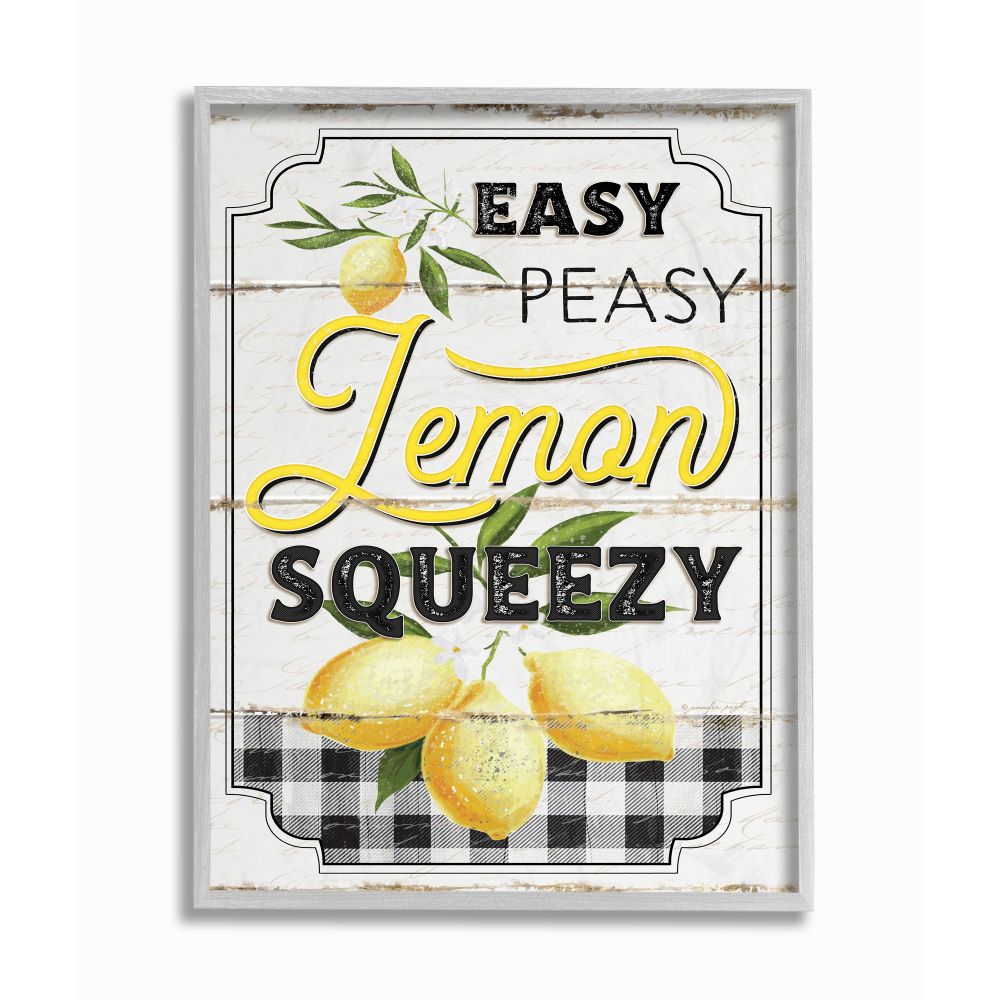 Stupell Industries Vintage rustic easy peasy lemon squeezy quote 