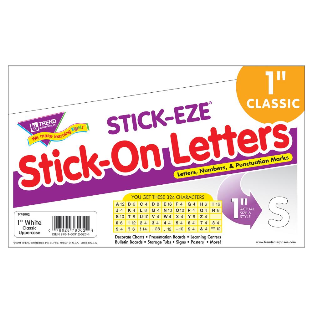White 2-Inch Letters & Marks STICK-EZE® Stick-On Letters Trend Enterprises Inc. 