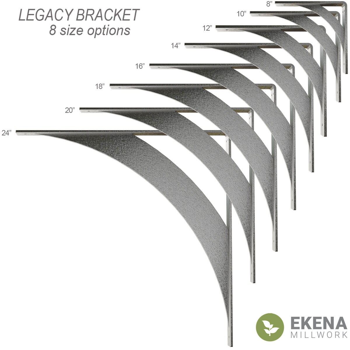 Ekena Millwork Legacy 12-in x 2-in x 12-in Black Steel Mounting Bracket