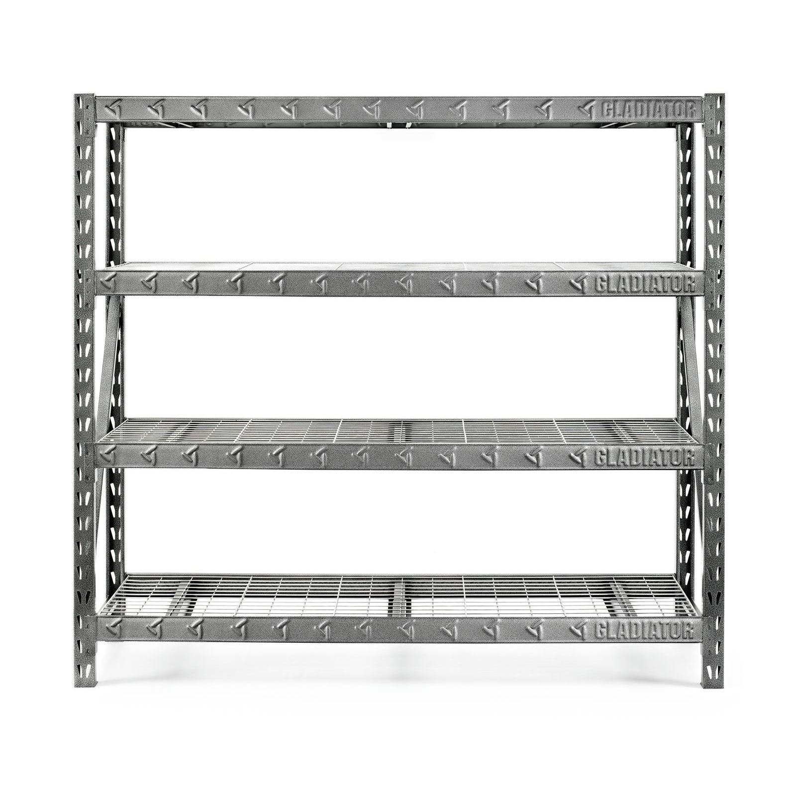 Husky Garage Storage Shelves 4-Tier 77 in W x 78 in H x 24 in D Welded Steel 