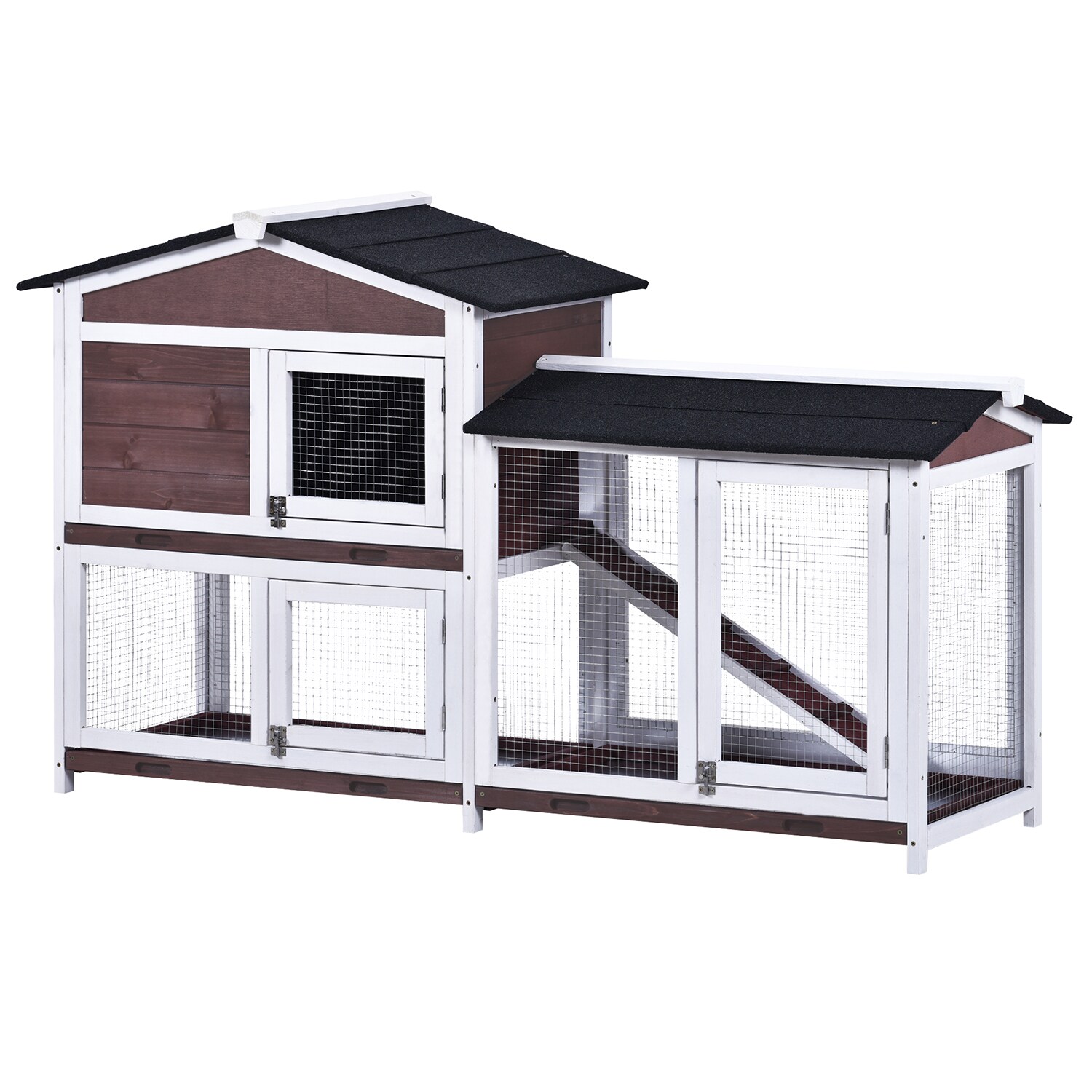 Fir Wooden Rabbit Hutch Chicken Coop Cage Small Animal Pet Dog House New US Ship 