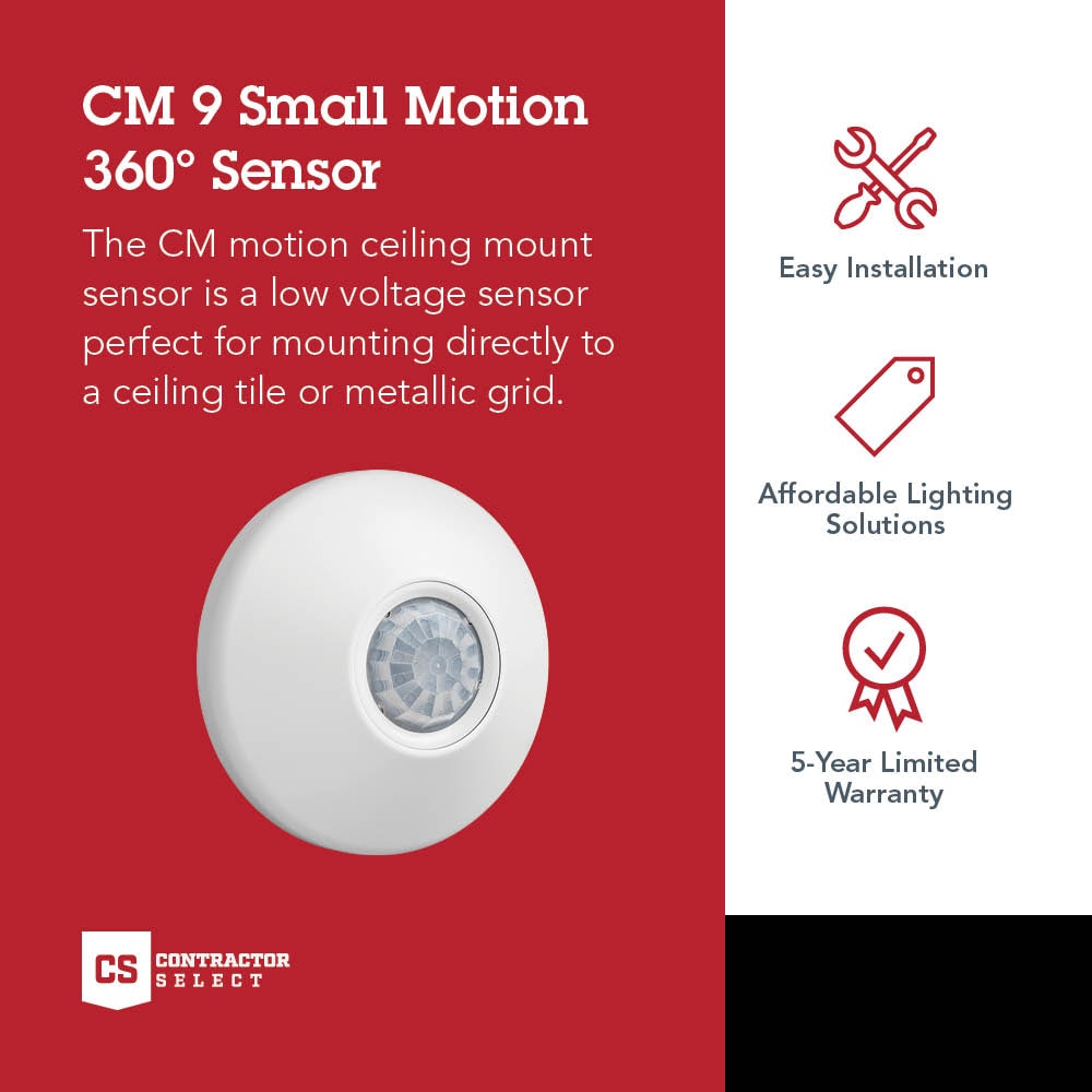 Sensor Switch Small Motion 360º Line Voltage Ceiling Mount Occupancy Sensor  with Passive Dual Technology
