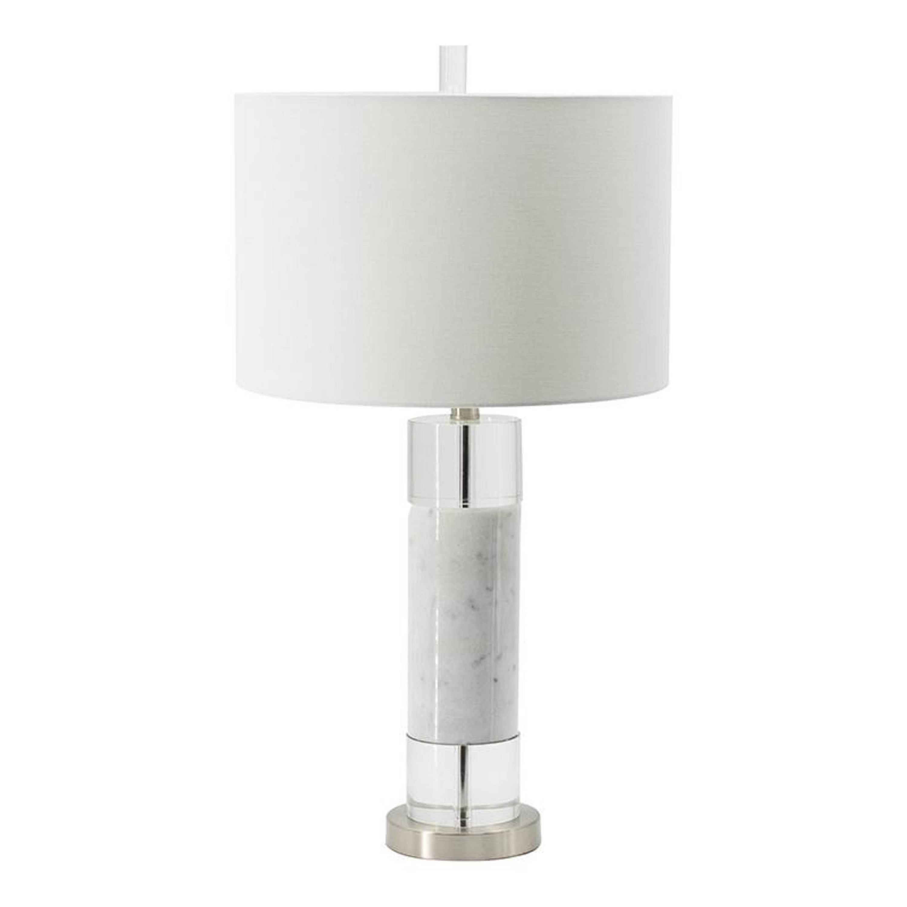 white and crystal table lamp