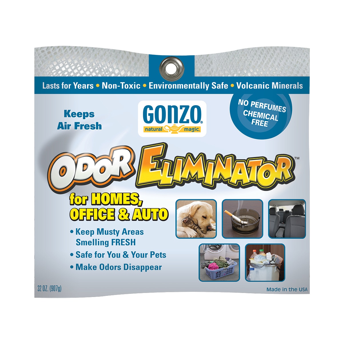 OdourGO™ REUSABLE Natural Odour Eliminator EASY TO USE Safe Non-Toxic Deodoriser 