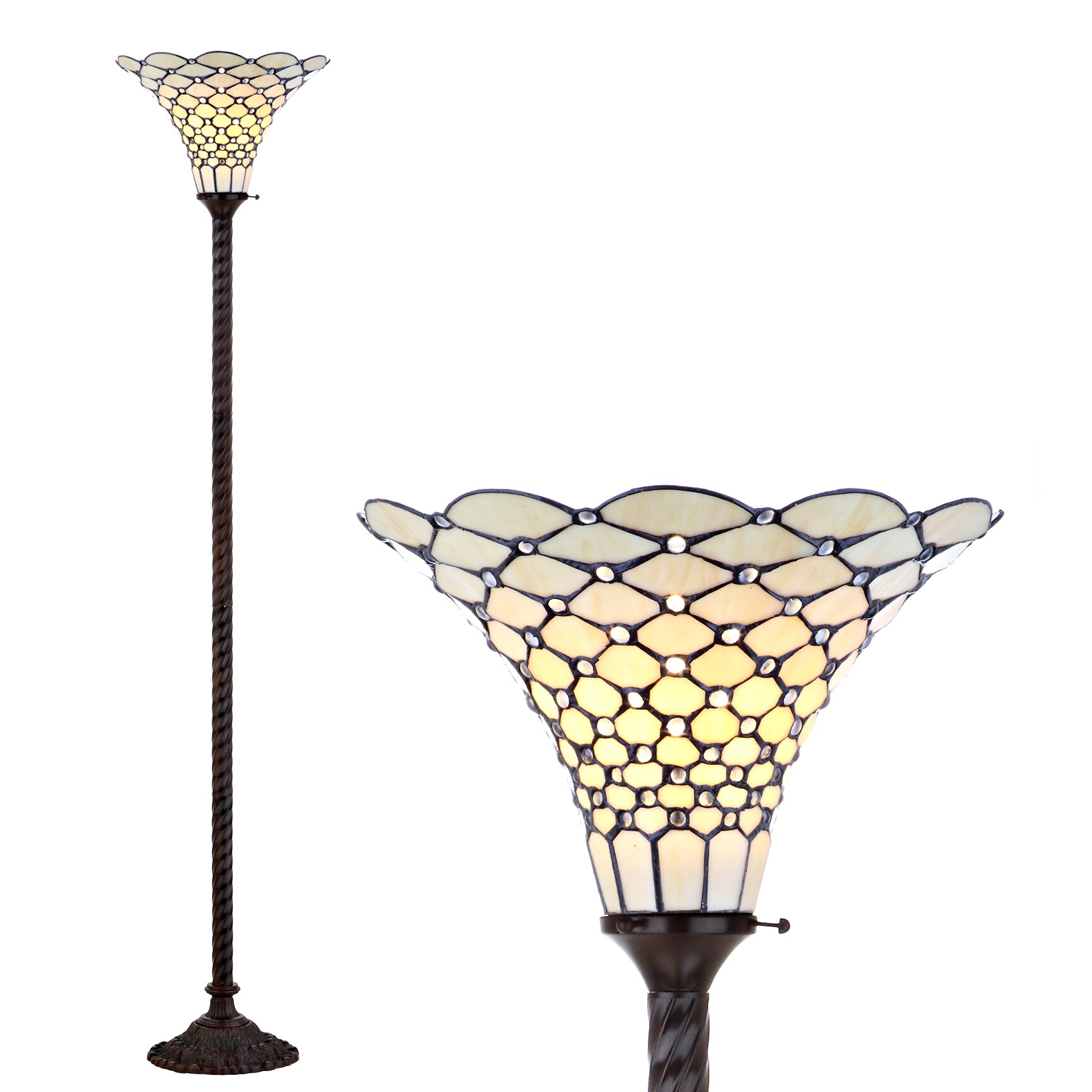 stained glass torchiere floor lamp