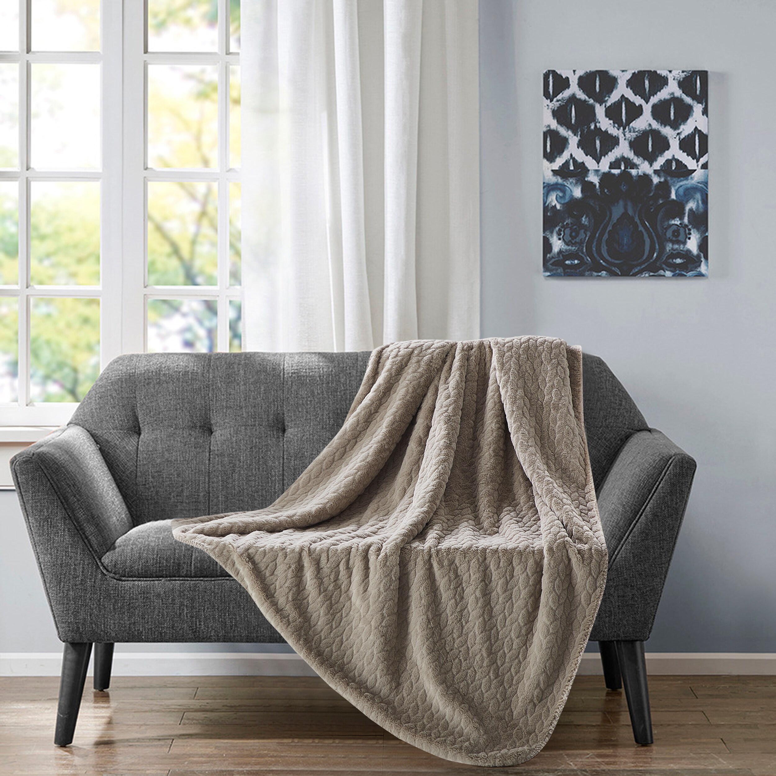 Metallic Cube Star Throw Double Blanket Sofa Bed Mink Soft Warm Fleece 2 Seater 