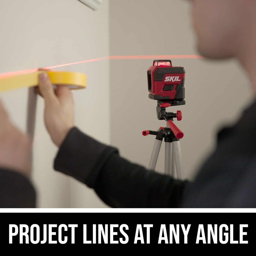 Details about   65ft 360° Red Self-Leveling Cross Line Laser Level Tripod & Carry Bag Included 