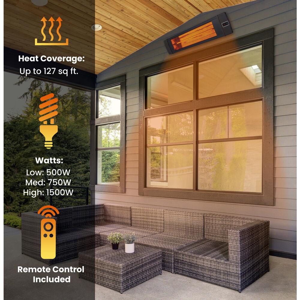 Hanover 5118BTU 120Volt Black Steel Electric Patio Heater in the