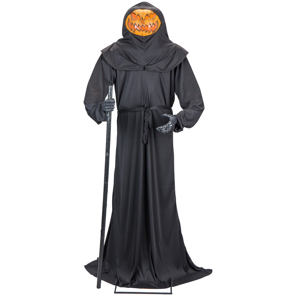 Details about   spooky village Animated pumpkin reaper With Movement Sound And Lights 