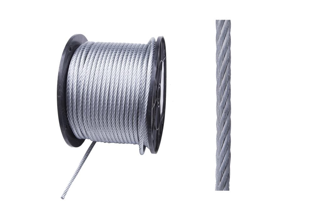 Dia x 250 ft L Aircraft Cable Campbell Chain Galvanized Galvanized Steel 3/16 in 