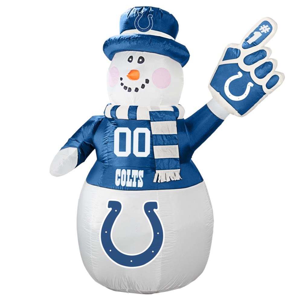 Indianapolis Colts Blown Glass Snowman Ornament 
