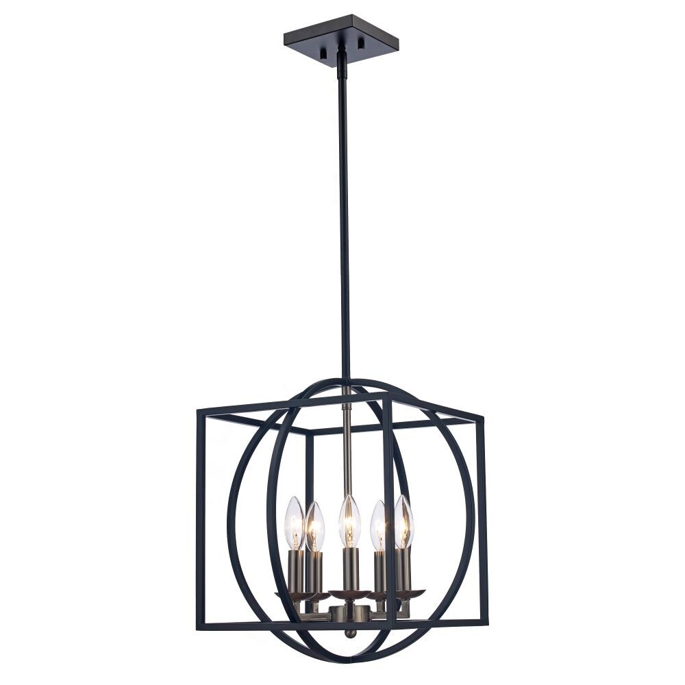 industrial chandelier brushed nickel