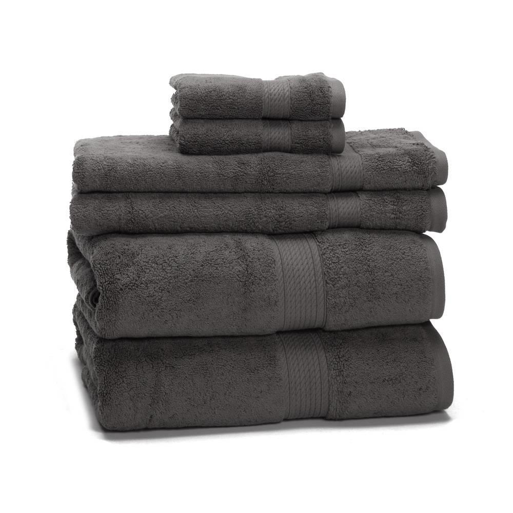 Grey Bathroom Towel Set Gray  100% Egyptian Cotton 6pc Bath NEW Wash Cloth 