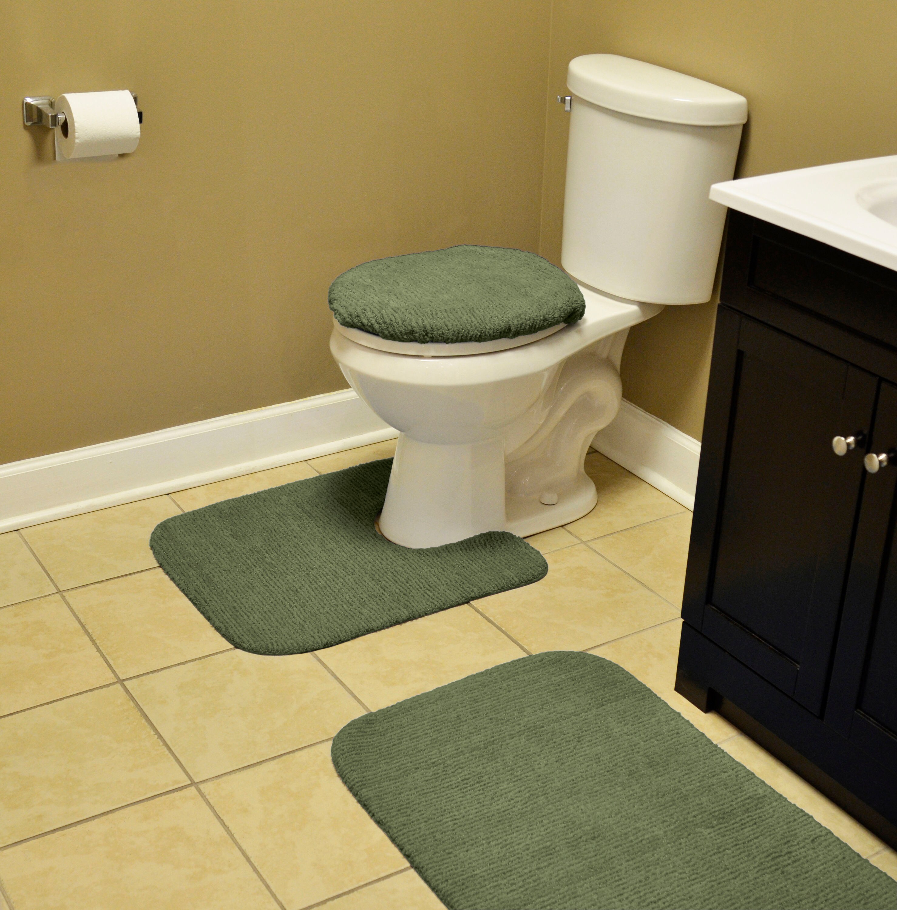 Grey Gray Plush Toilet Top Lid Cover Rug Bathroom Accessory Comforel Nylon NEW 