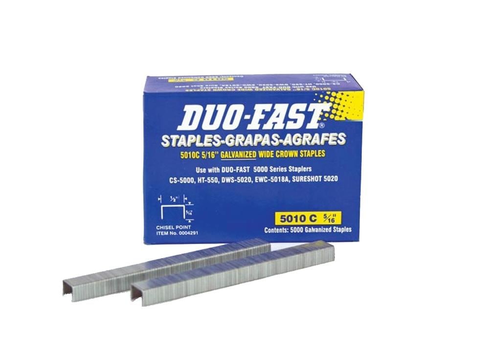1 Box 5000 Pc 3/16" X 7/8" Galvanized Chisel Point Crown Staples Duo Fast 6428 