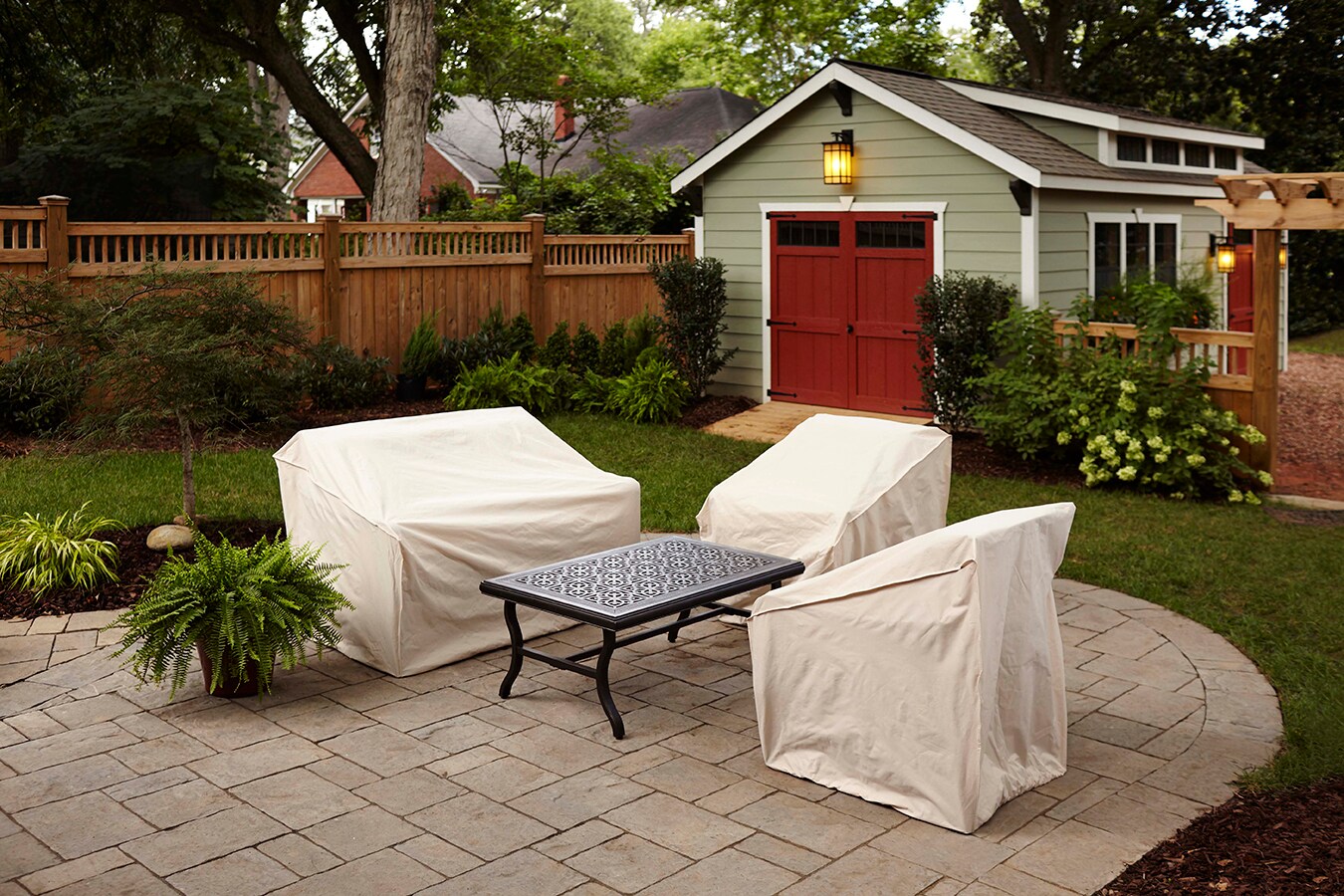 Elemental Tan Polyester Patio Furniture Cover In The Patio Furniture