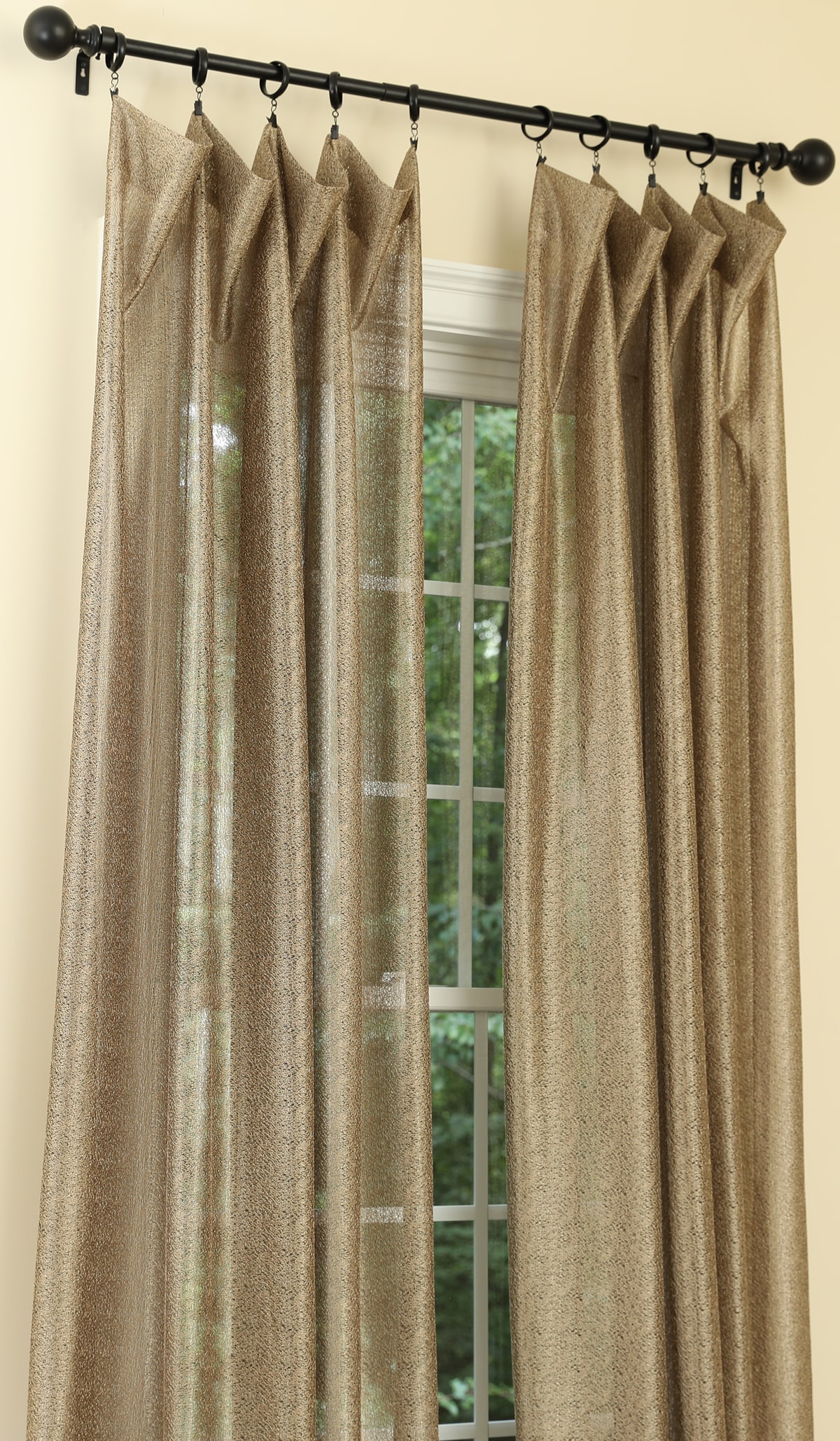 Threshold Radiant Gray Linen Tweed Window Panel 