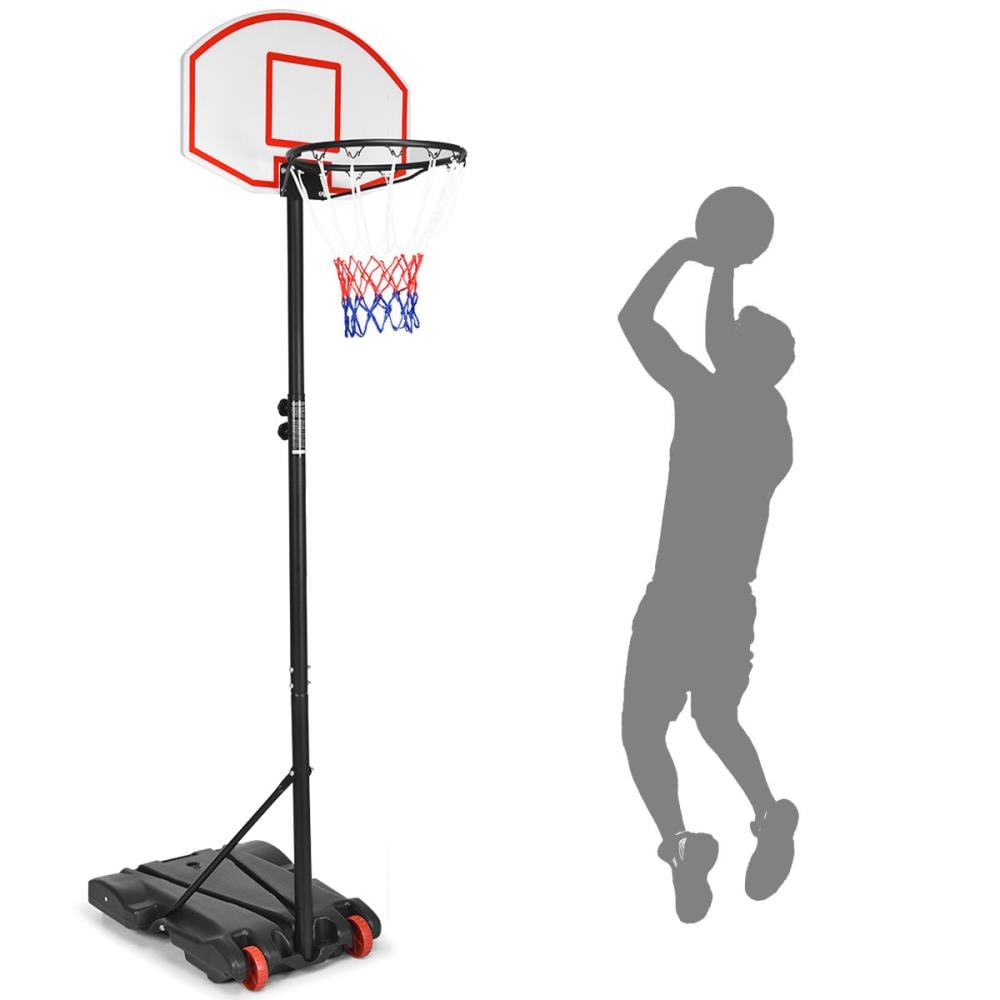 Adjustable Basketball Goal Hoop Backboard Rim Kids Portable Outdoor Syst 