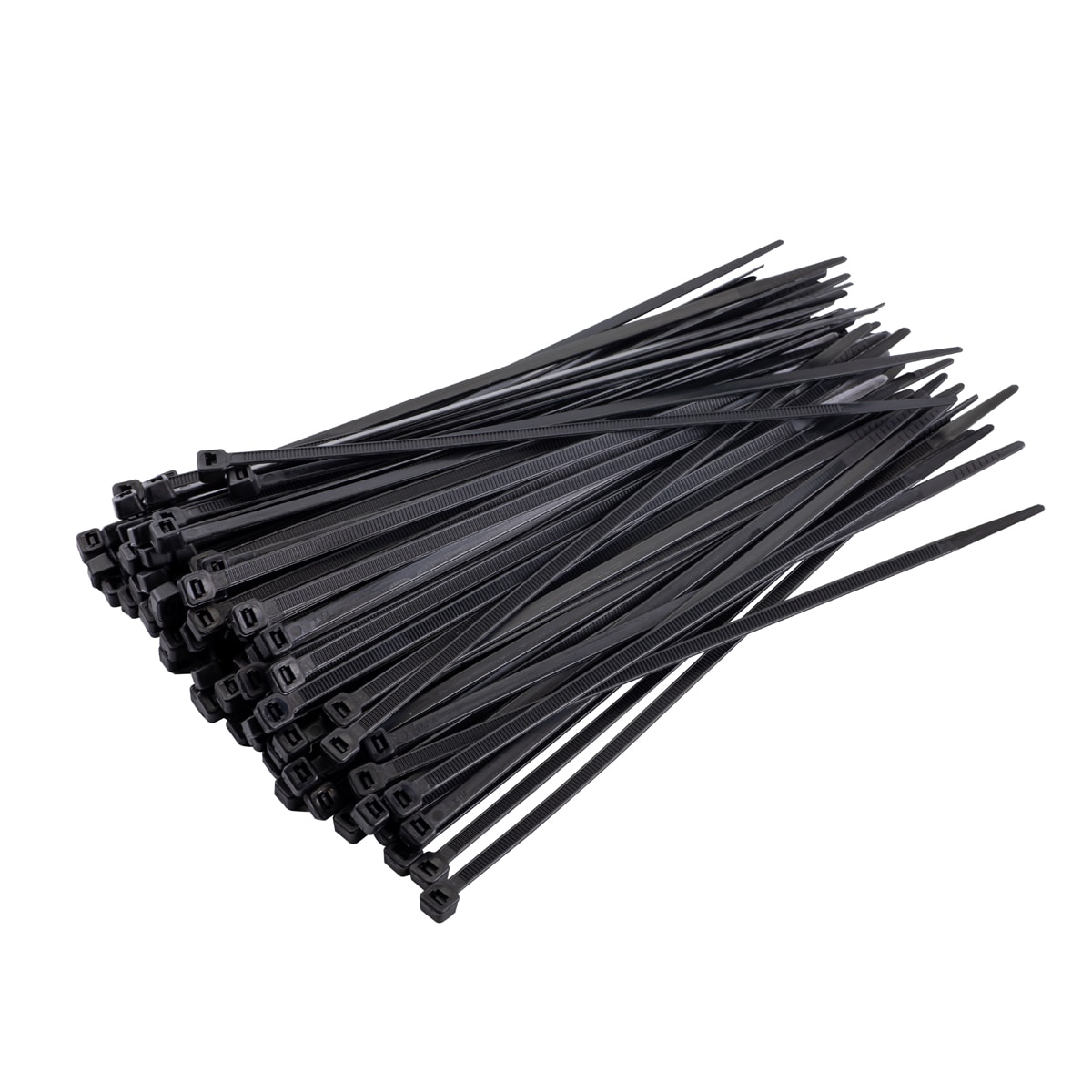 200mm x 4.8mm Tensile 50 lb 100 Nylon Black Cable Electrical Zip Ties 8" 