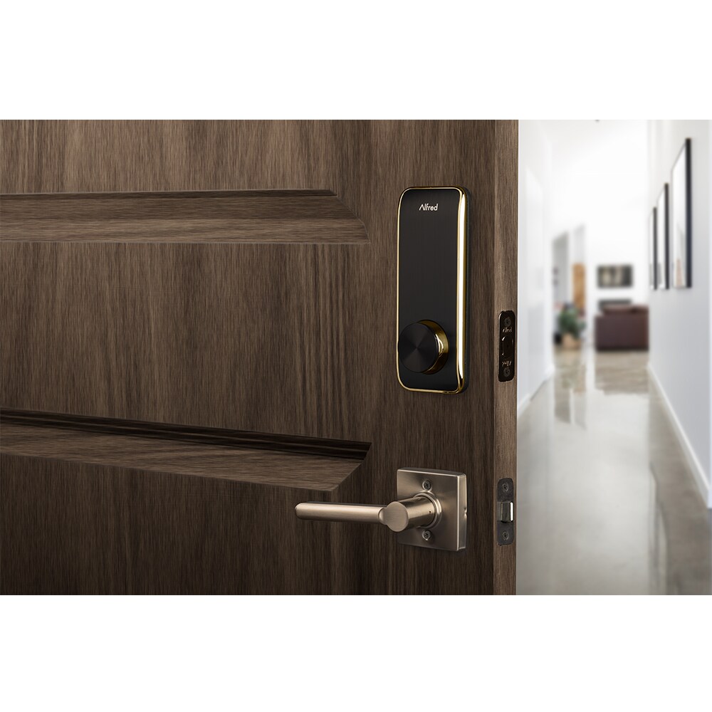 Alfred DB2 Gold Bluetooth Enabled Single Cylinder Electronic Deadbolt Lighted Keypad Touchscreen