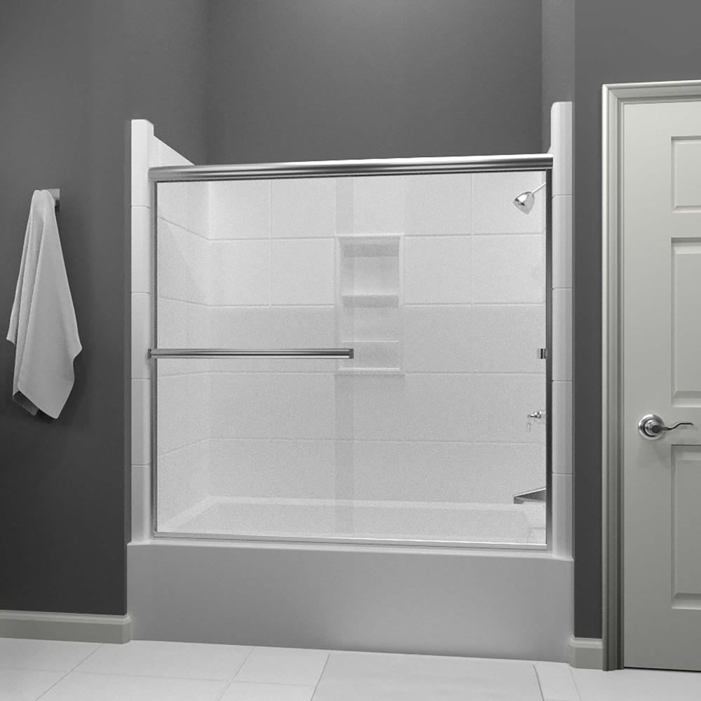 Arizona Shower Door Lite Euro 68in to 72in W Semiframeless Chrome