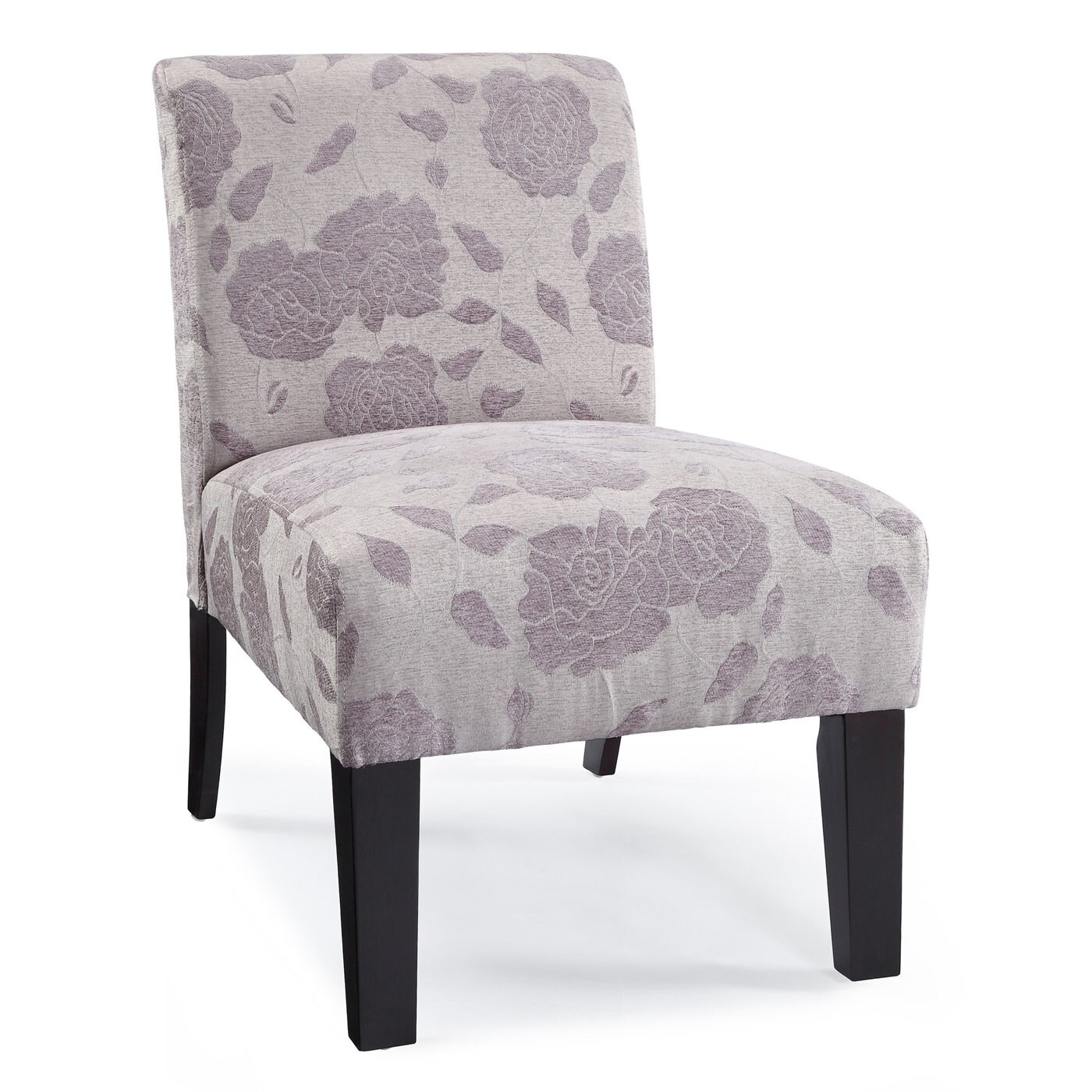 purple and white accent chair