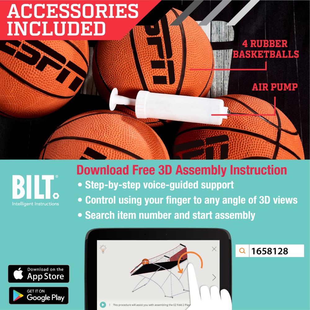 1658128 for sale online ESPN EZ Fold Indoor Basketball Game Set 