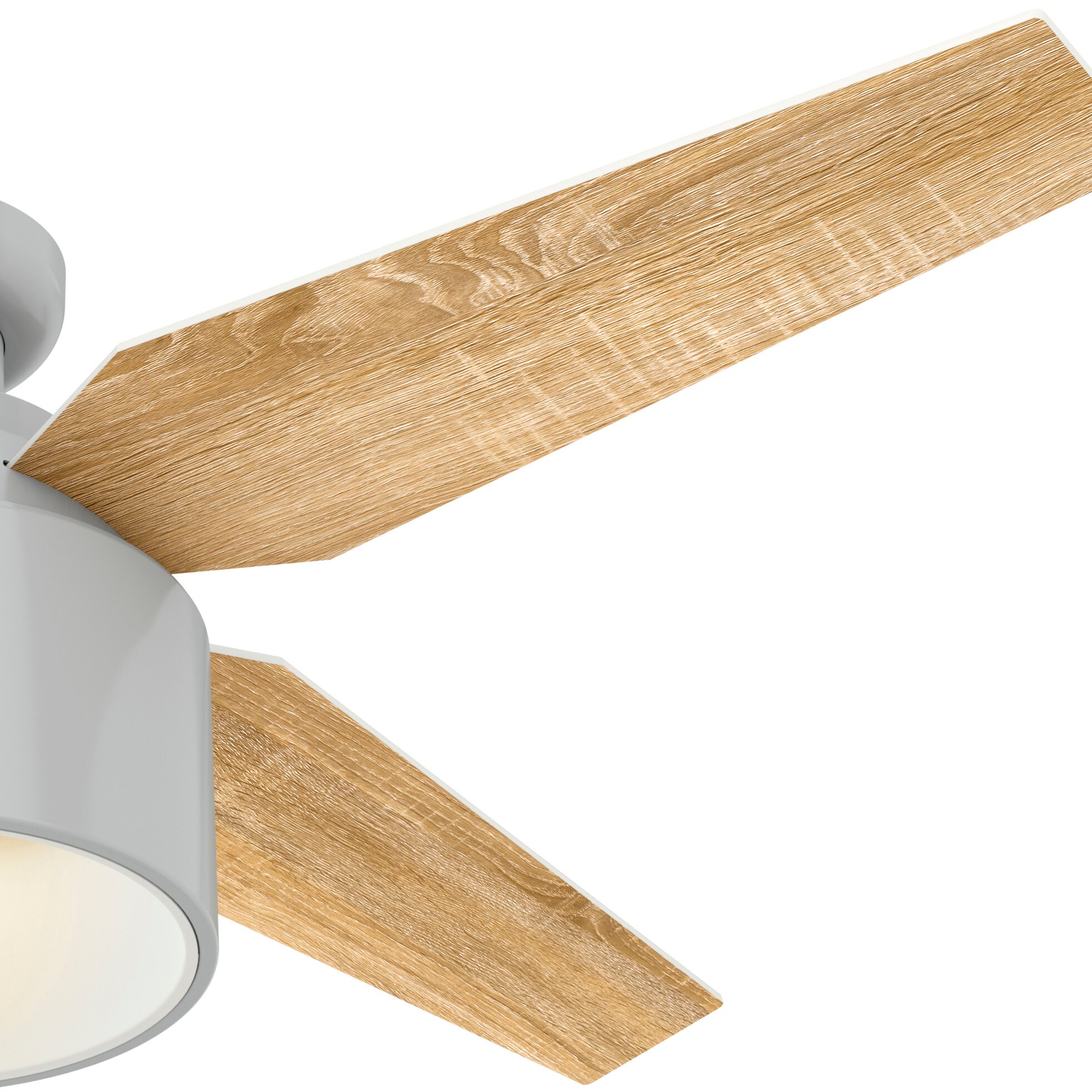 Hunter Cranbrook 52-in Dove Grey LED Indoor Flush Mount Ceiling Fan with  Light Remote (4-Blade)