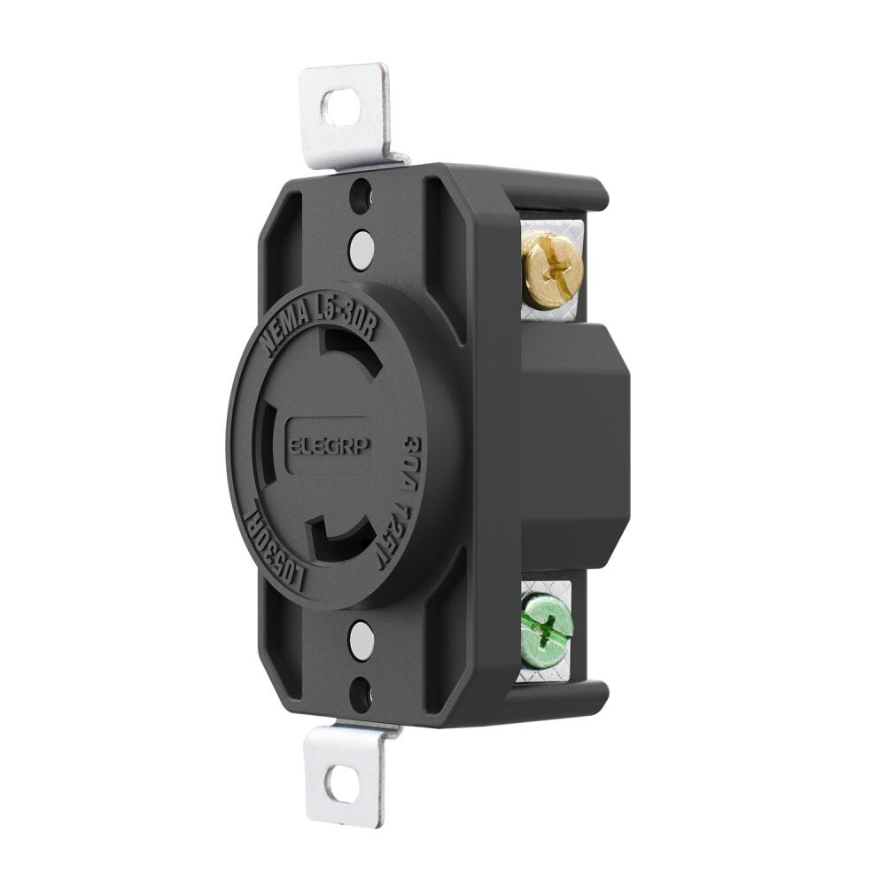 Utilitech 30 Amp Industrial Round Outlet Black At