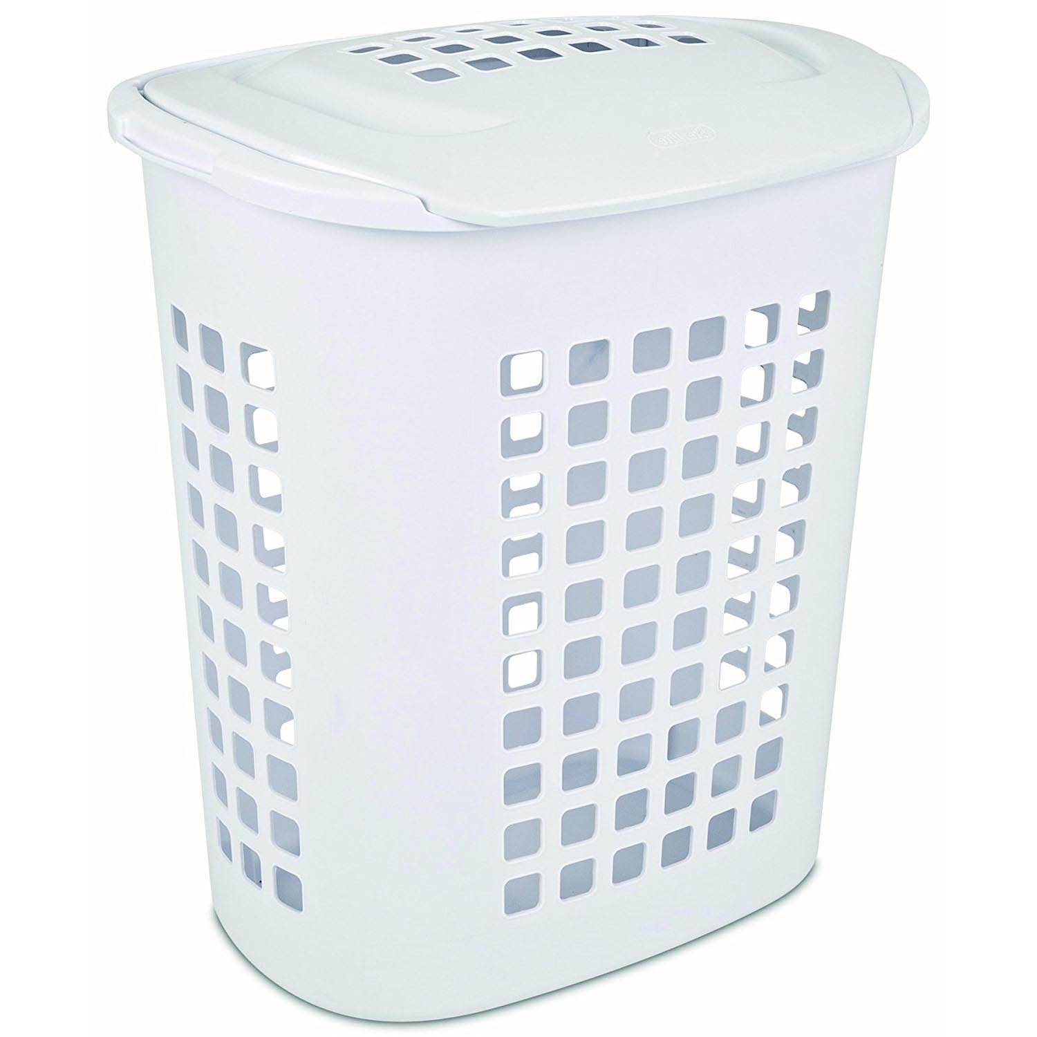57 Litre Large Laundry Basket Woven Plastic LACE Washing Bin Hamper Storage Box 
