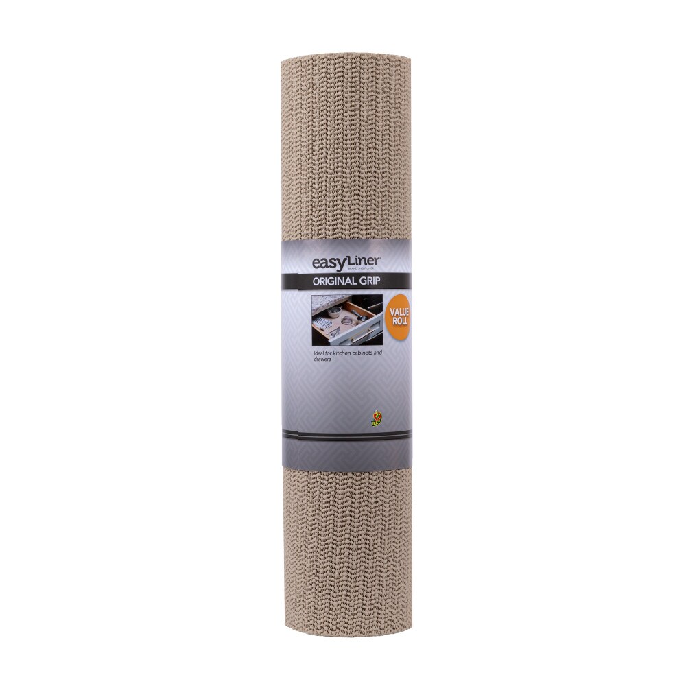 Taupe Duck Smooth Top Easy Non-Adhesive Shelf Liner 20-inch x 24 Feet Five Pack 