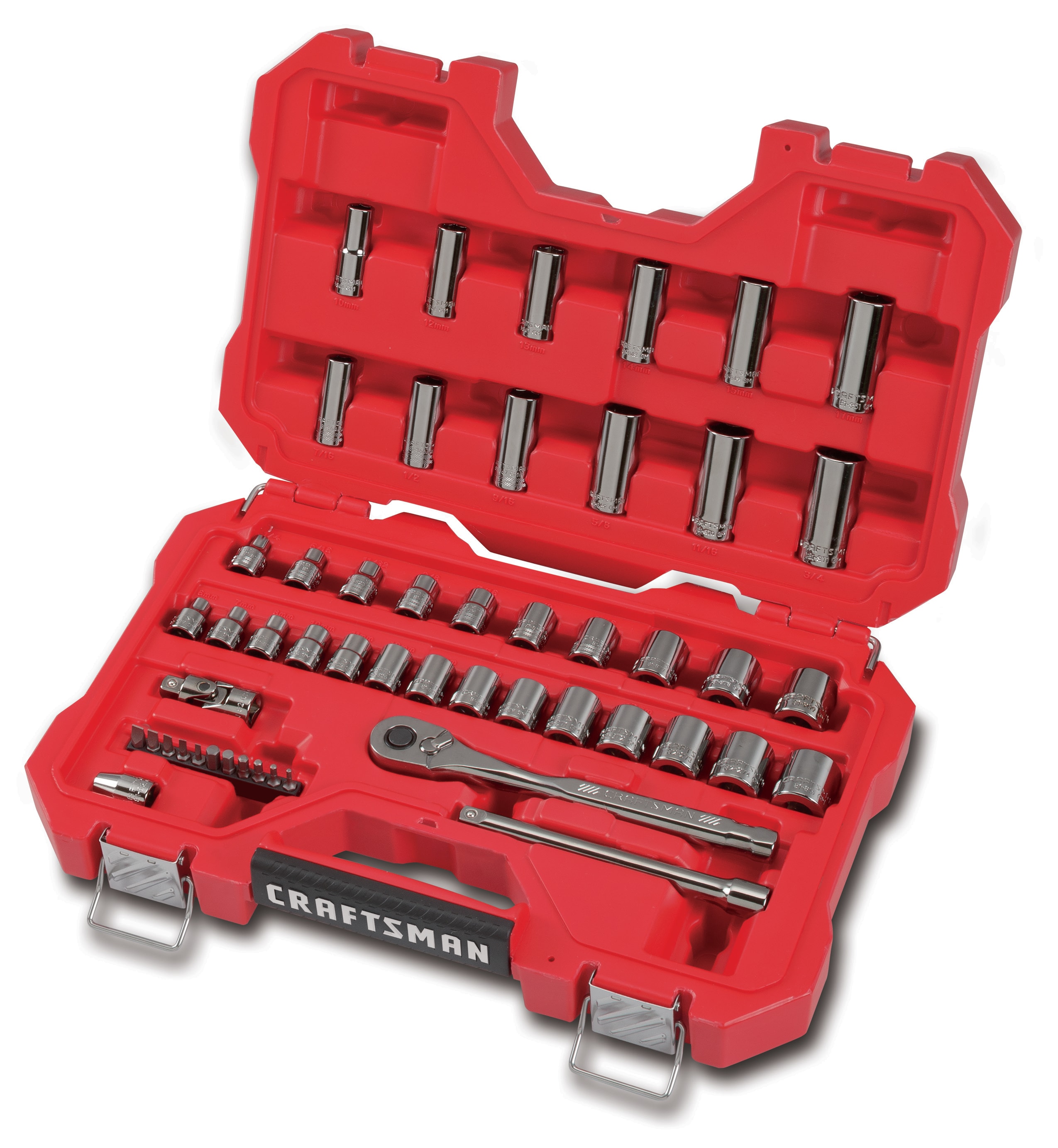 40 Piece 3/8"" And 1/4"" Drive Socket Set Tool Kit Ratchet Wrench Extension