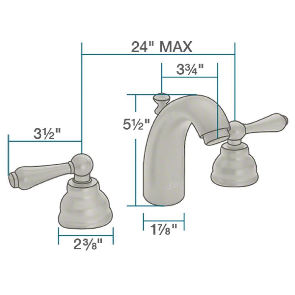 Sir Faucet Brushed Nickel 2-handle Widespread WaterSense Mid-arc Bathroom Sink Faucet with Drain