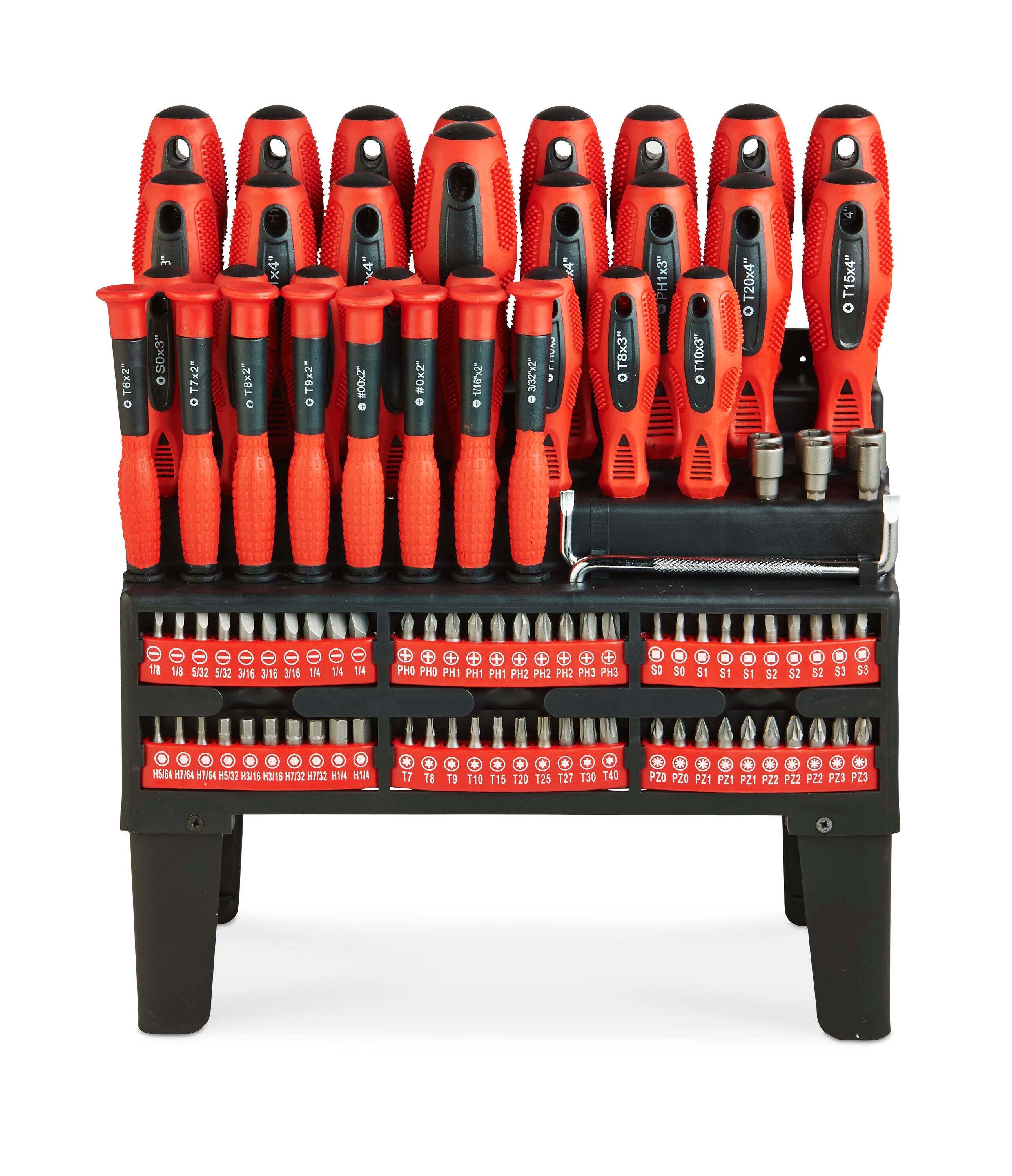WorkPro 29 Piece Dual Driver Screwdriver features an slip-resistant rubber grip