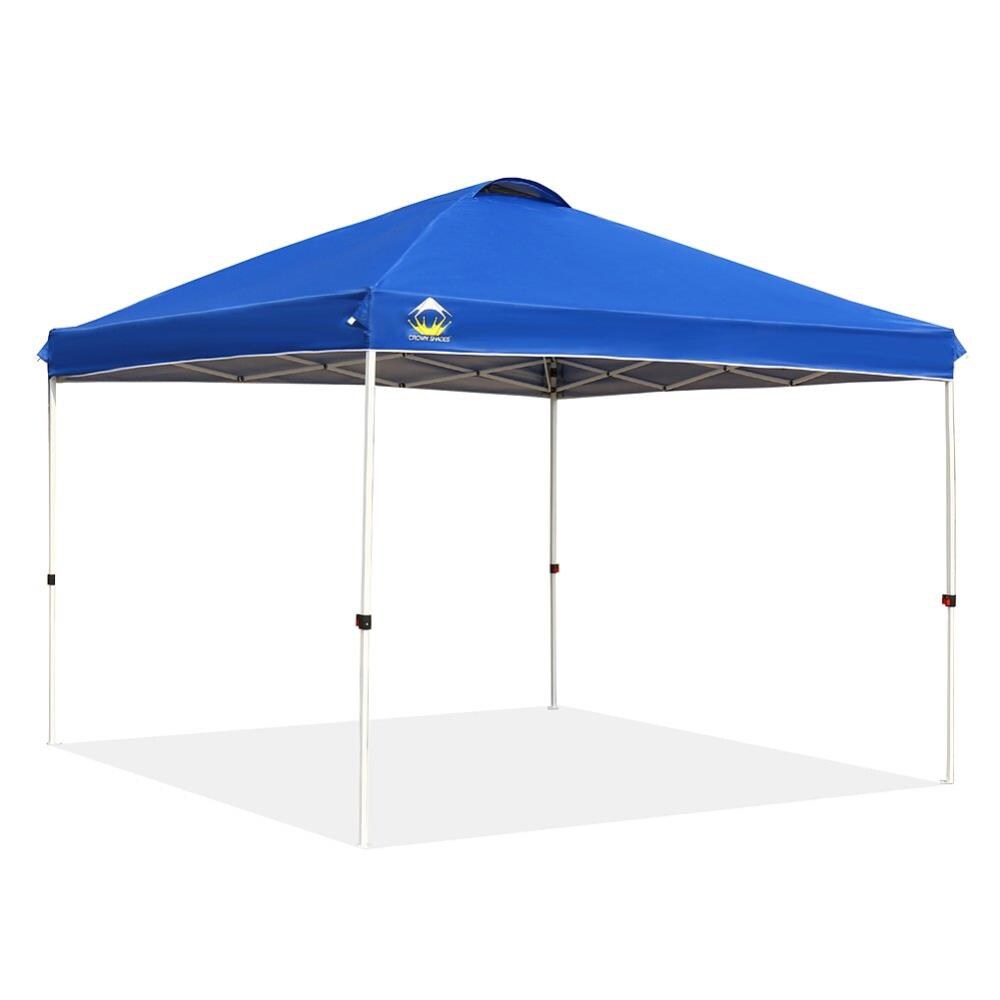 Patented One Push Tent Canopy with Wheeled Carry Bag CROWN SHADES 10x10 Pop up Canopy Outside Canopy Bonus 8 Stakes and 4 Ropes Beige 