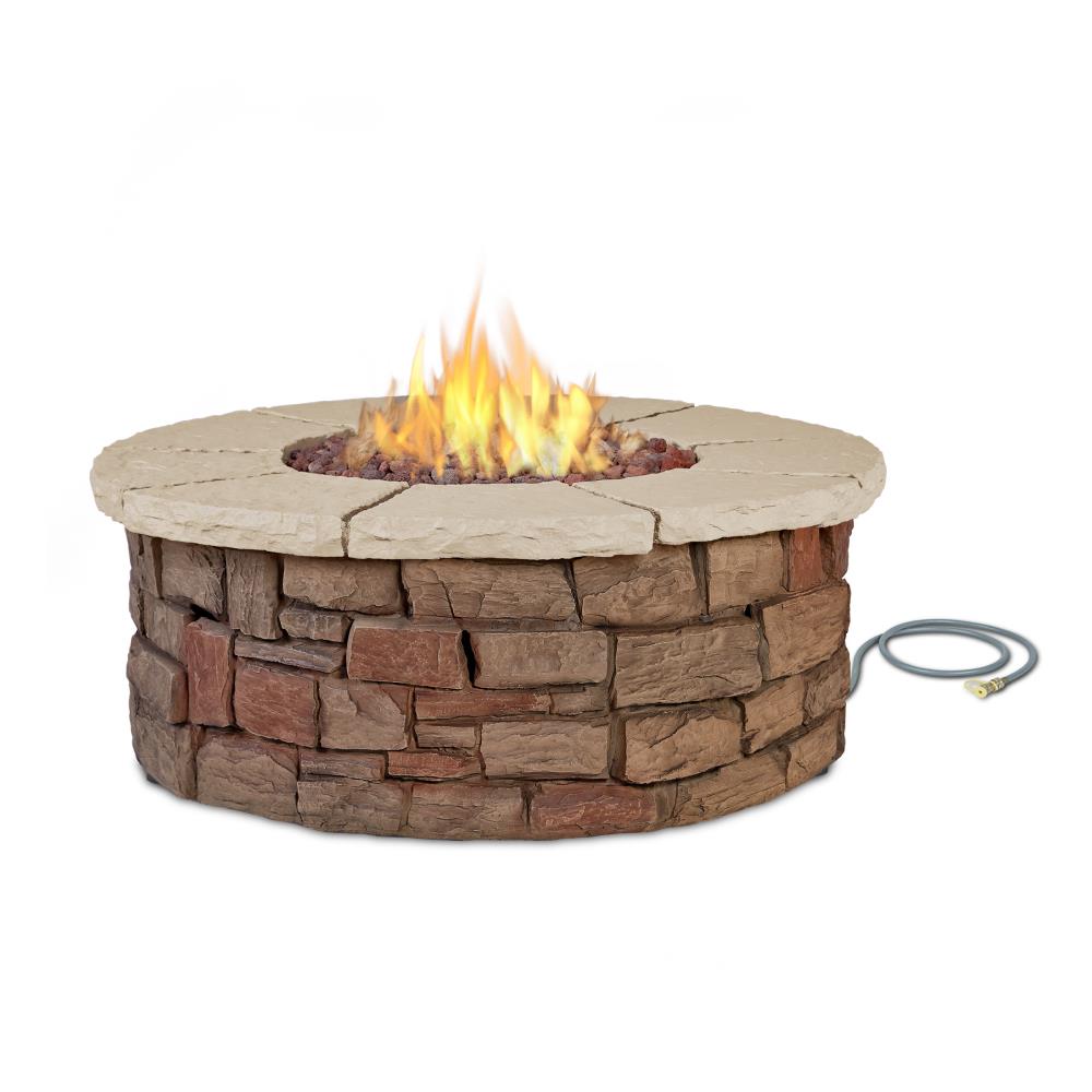 Real Flame Sedona 43 In W 65000 Btu Buff Portable Composite Propane Gas Fire Table In The Gas 