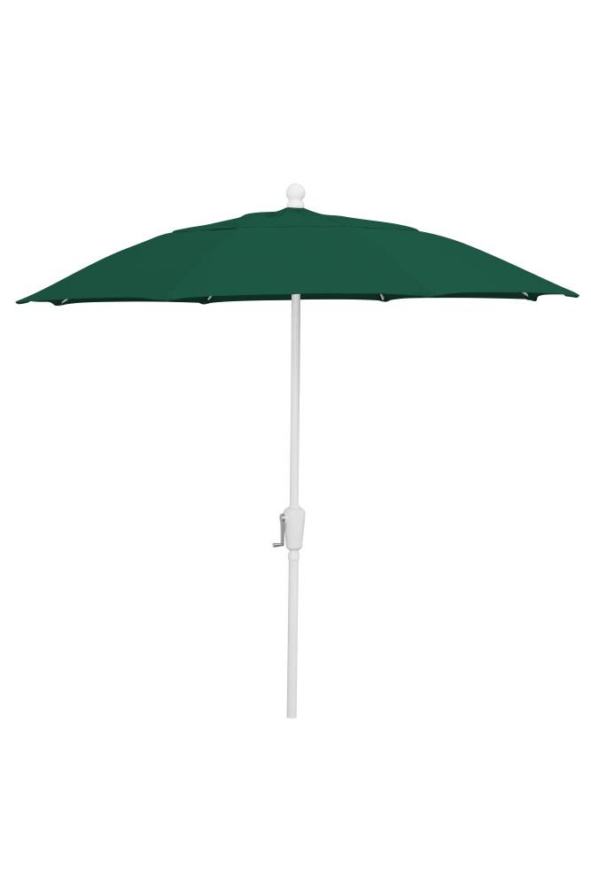9 Foot Black Canopy and White Pole FiberBuilt Umbrellas Terrace Umbrella with Push-Button Tilt