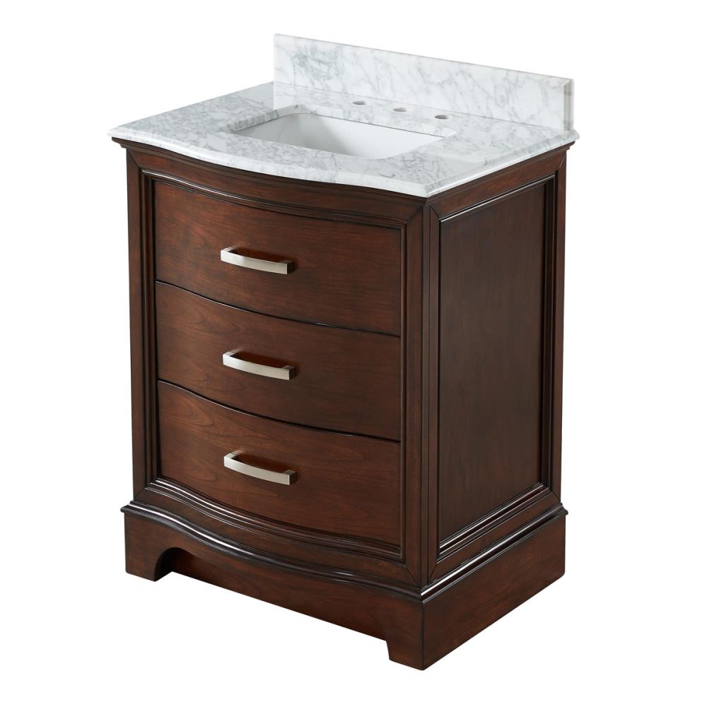 Allen + Roth Tennaby 30-in Chocolate Single Sink Bathroom Vanity With 