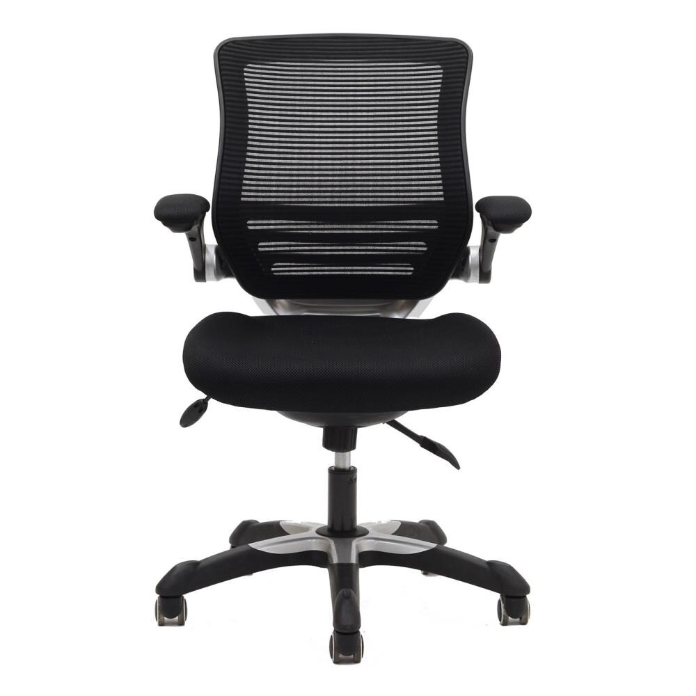 Photo 1 of Modway Edge Black Contemporary Ergonomic Adjustable Height Swivel Upholstered Task Chair