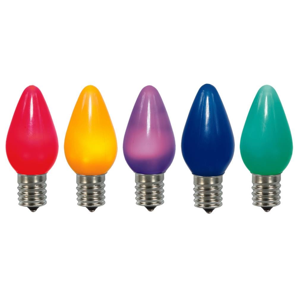 Vickerman Indoor Multicolor LED C7 Assorted String Light Bulbs and Fuses