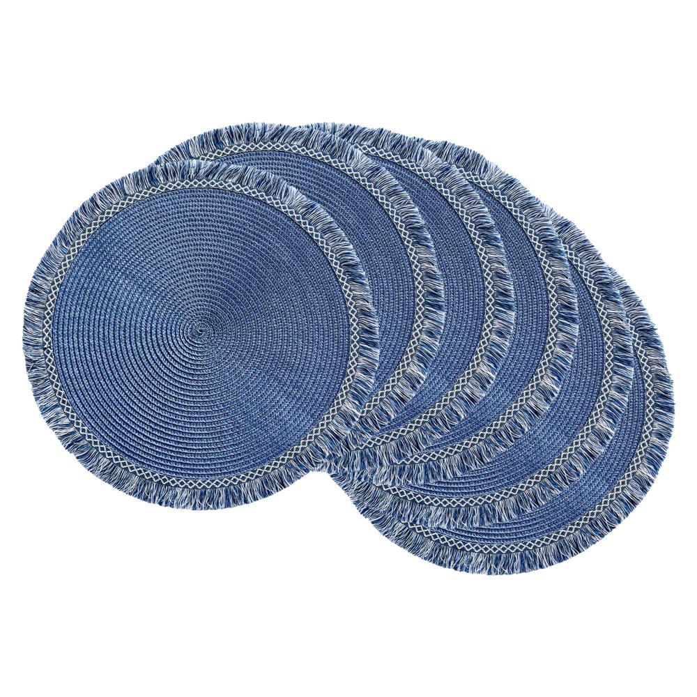 S/6 BBQs Everyday for Parties Holidays Use DII 100% Jute Solid Blue 6 Count Vintage Placemat Nautical Rustic Set of 6