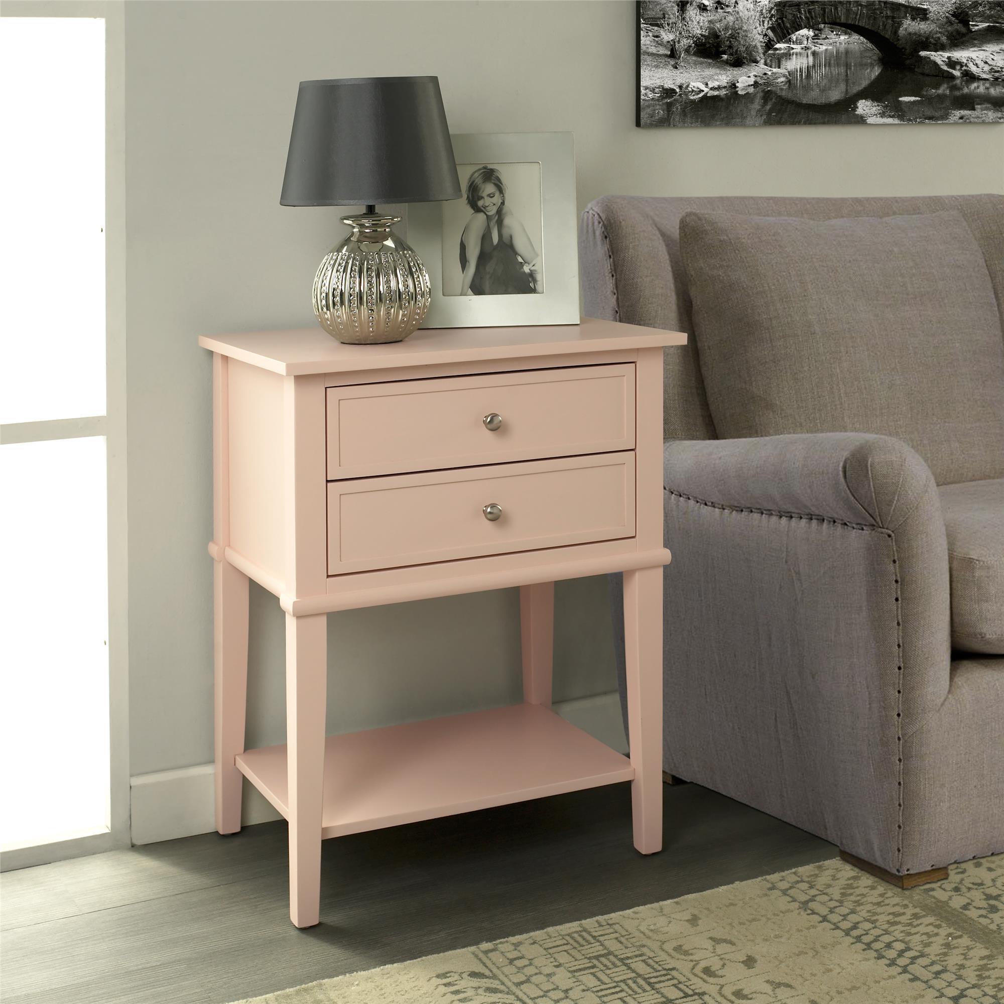 Ameriwood Home Franklin Pink Composite Modern End Table with 