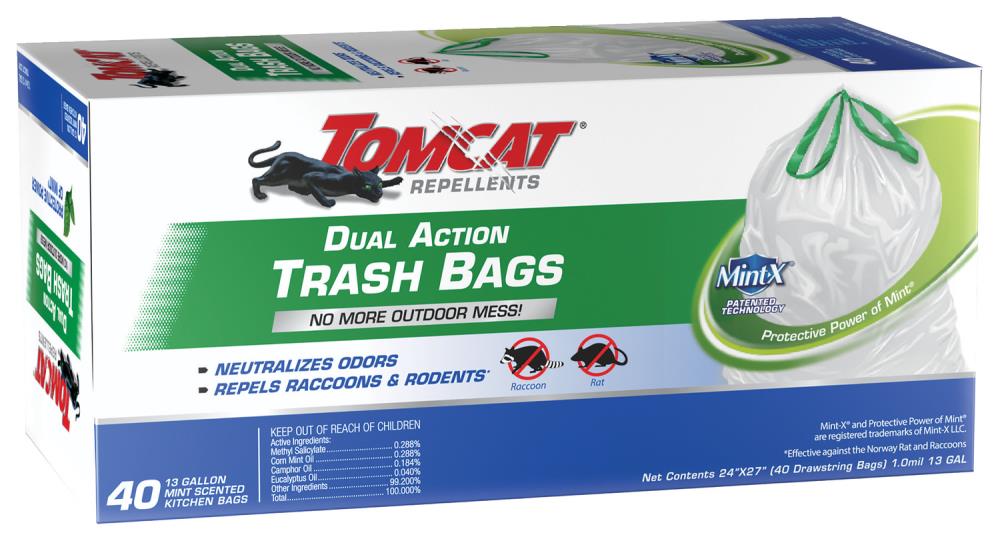 TOMCAT MINT X Rodent Repellent Dual Action Trash Bag 25 Bags 33 Gallon Save 2 for sale online