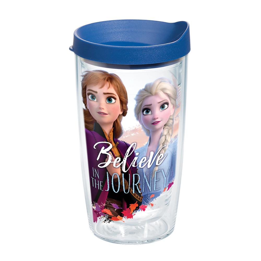 Disney Store FROZEN 2 Elsa Anna Olaf Domed Purple Blue Tumbler Travel Cup NEW 