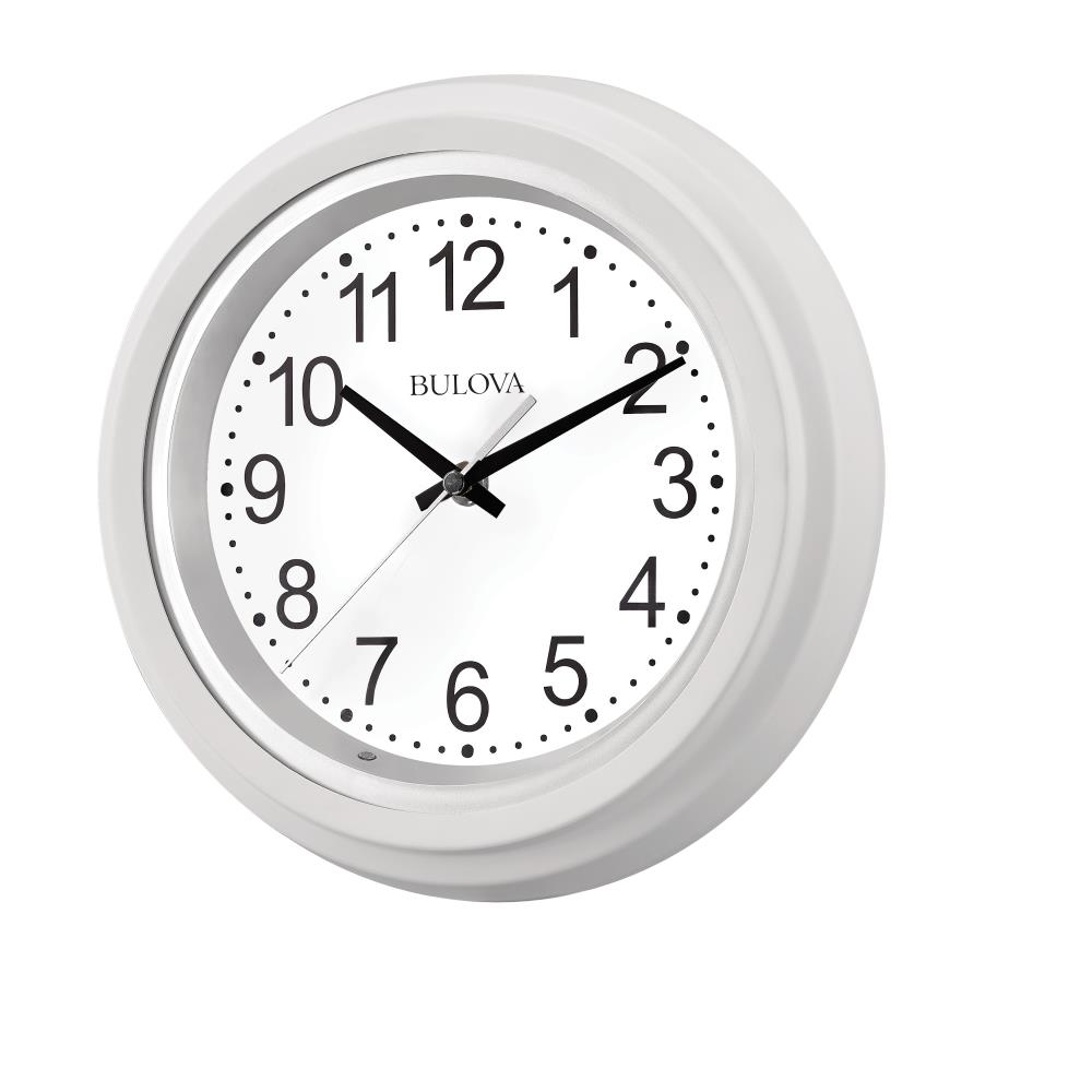 White Backed White Hands & Silent Sweep Movement Round Light Grey Mat Clock 